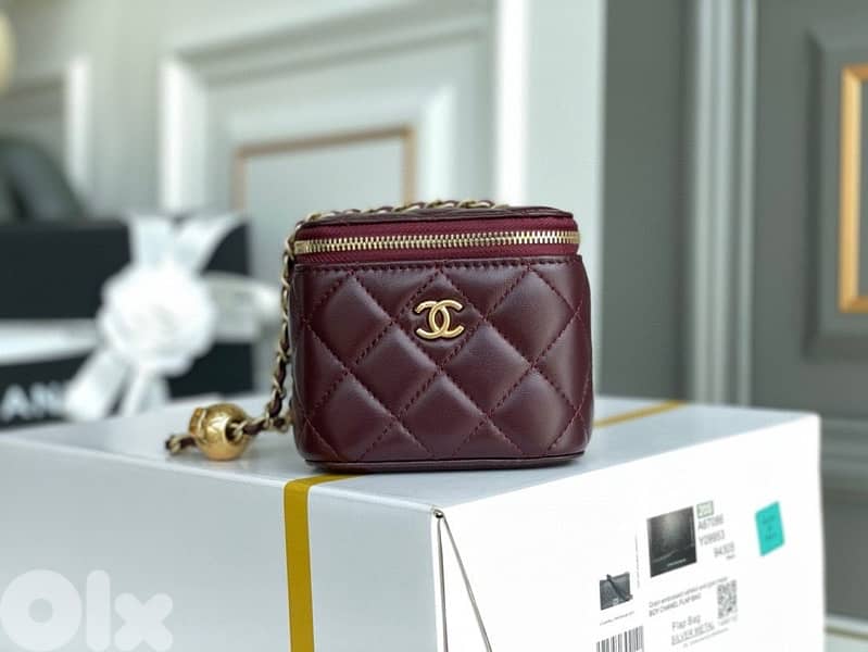 Mini Chanel Vanity Copy A Bordeaux color comes with dustbag and box 0