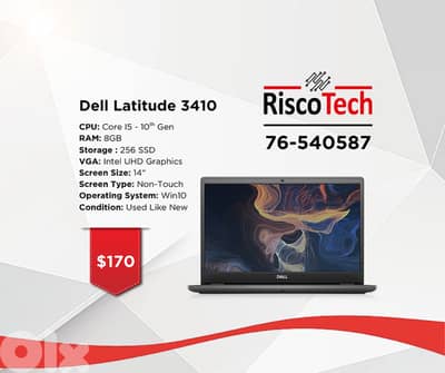 LAPTOP DELL LATITUDE 3410 - Core I5 - RAM 8GB - 256GB SSD - لابتوب