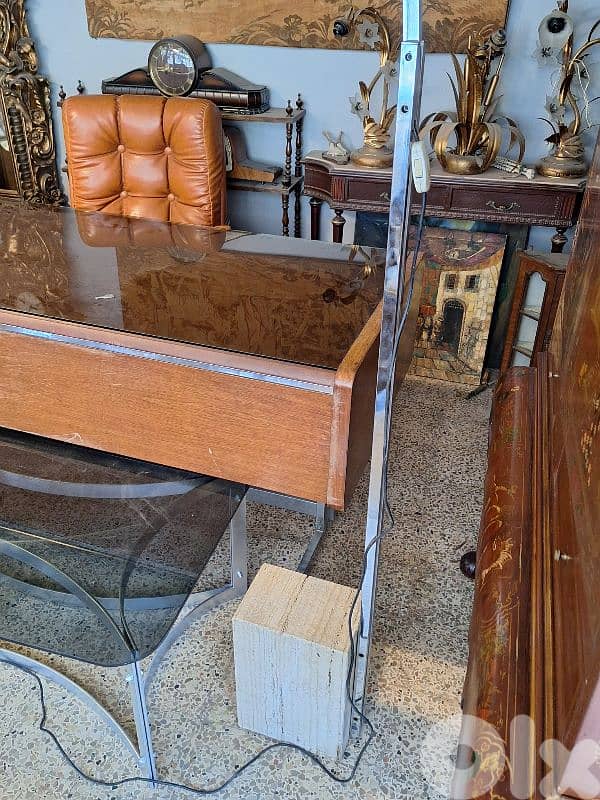 original 50s chrome arc floor lamp marble base 6