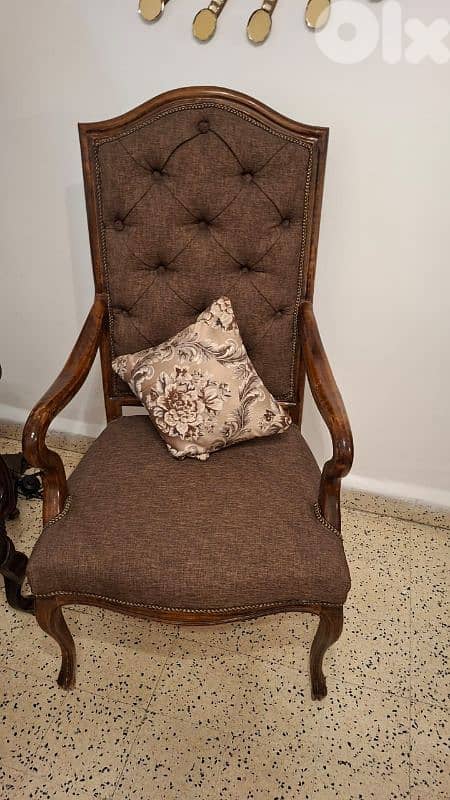 طقم كنبايات شغل توصاية خشب زان خمس قطع وطاولة 5