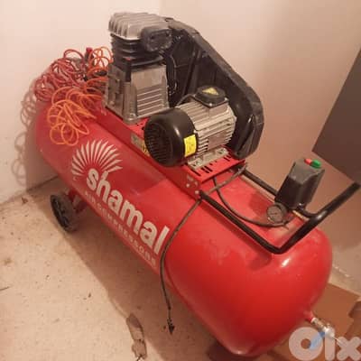 air compressor 300 liters 4 HP 400.50. 3 SHAMAL ITALY + Sealing Machine