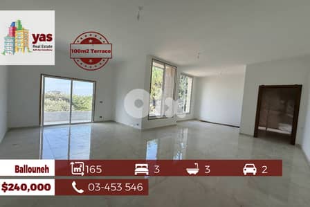 Ballouneh 165m2 | 100m2 Terrace/Garden | Private Entrance | TYT