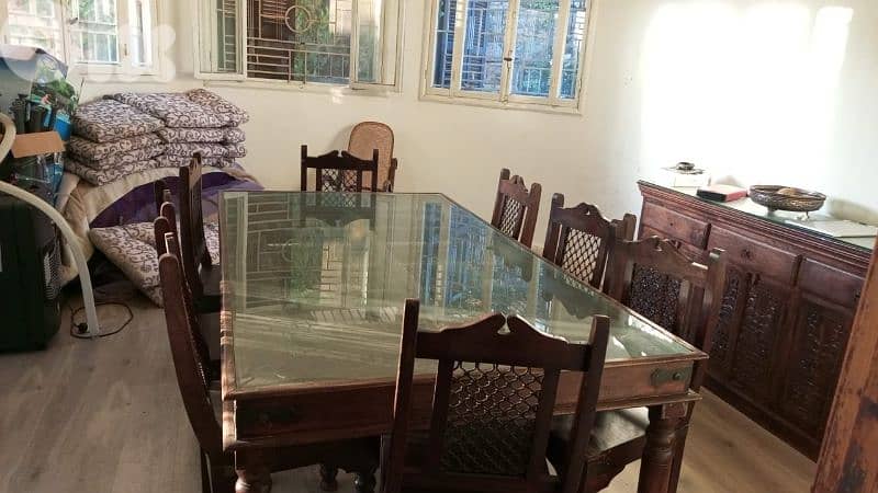 Antique Dining room with 8 chairs and dressoir 5