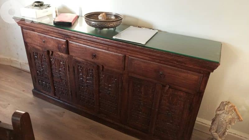 Antique Dining room with 8 chairs and dressoir 6