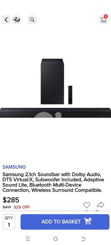 Samsung Sound Bar Hw-B540 0