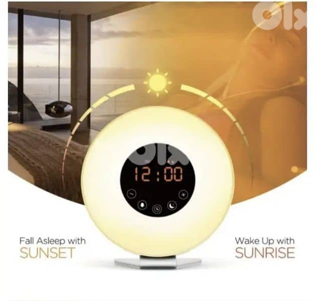 Simulated surise&sunset sleep light alarm clock + tadio/3$ delivery 1