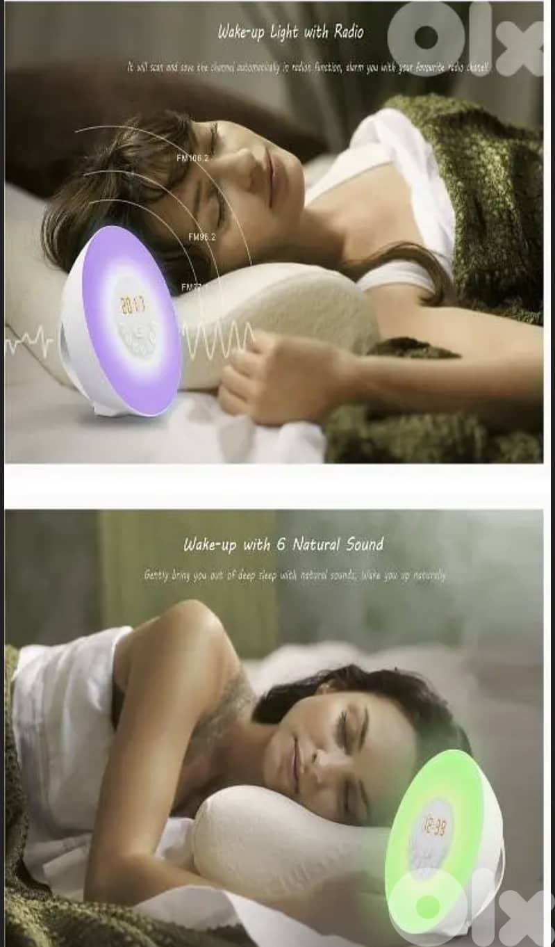 Wakeup Light Alarm& Nature Sounds, Radio, 7 Colour-Changing/4$delivery 3