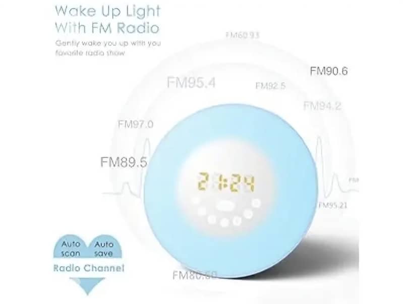Wakeup Light Alarm& Nature Sounds, Radio, 7 Colour-Changing/4$delivery 6