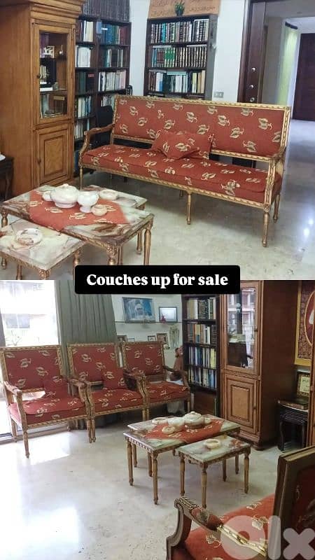Couches with marbe tables صالون مع طاولات رخام 0