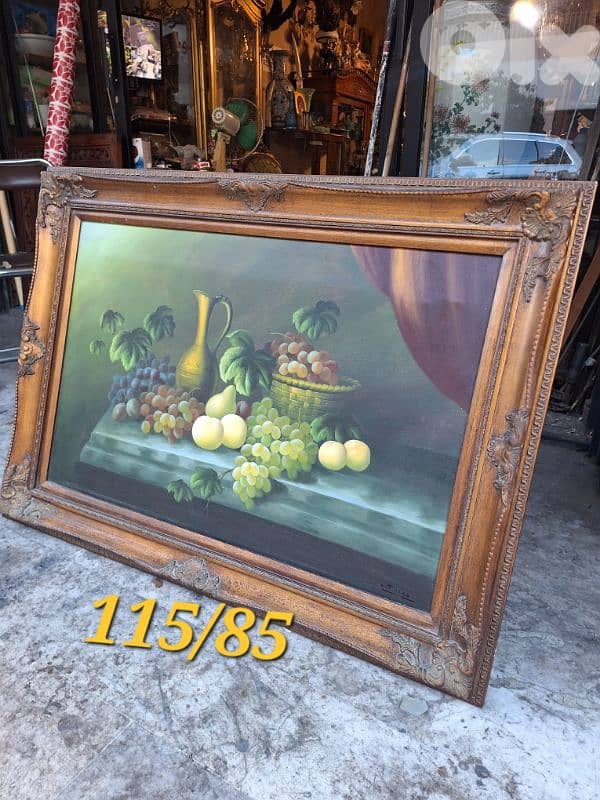 لوحة رسم زيتي مع كادر خشب مميزة سعر لقطة painting 0