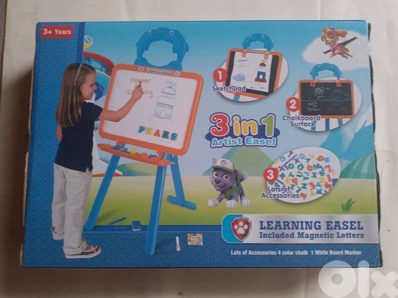 3 in 1 board with magnetic letters 0