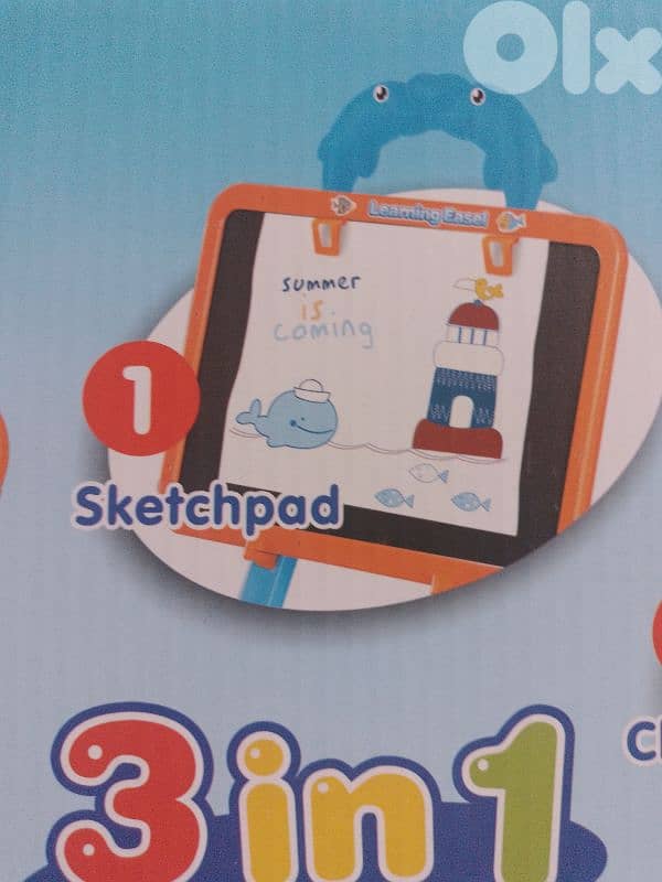 3 in 1 board with magnetic letters 1