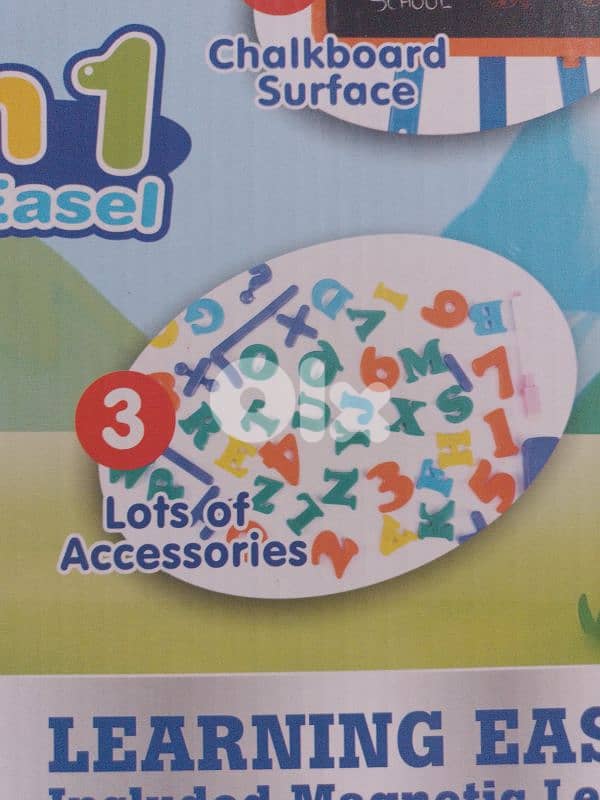 3 in 1 board with magnetic letters 3