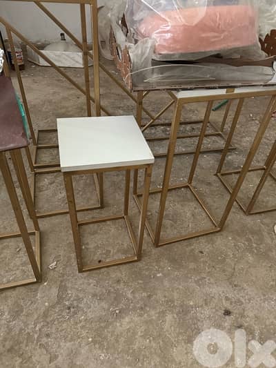 event decoration 5 metallic tables gold square