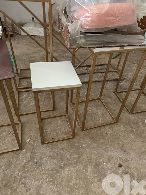 event decoration 5 metallic tables gold square 0