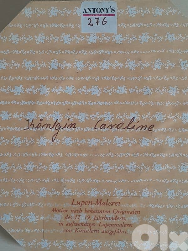 Original,hand portrait,signed Queen of Bavaria,Magnifying glass,Ivory. 2