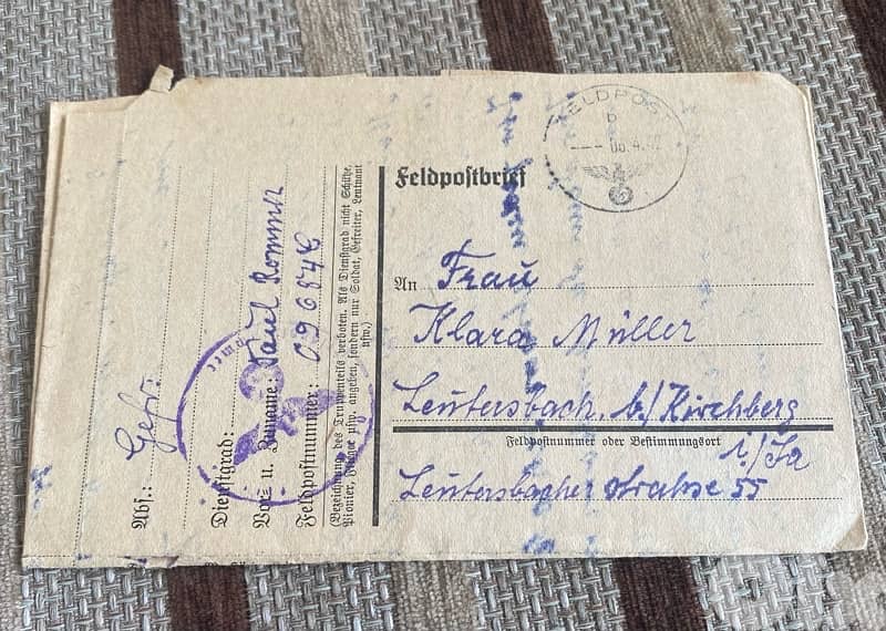 رسالة جندي الماني نازي الحرب العالمية الثانية ١٩٤٢ 0