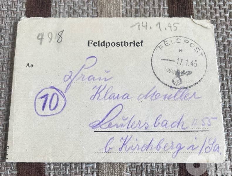 رسالة جندي الماني من الجبهة لعائلته سنة ١٩٤٥الحرب العالمية الثانية 0