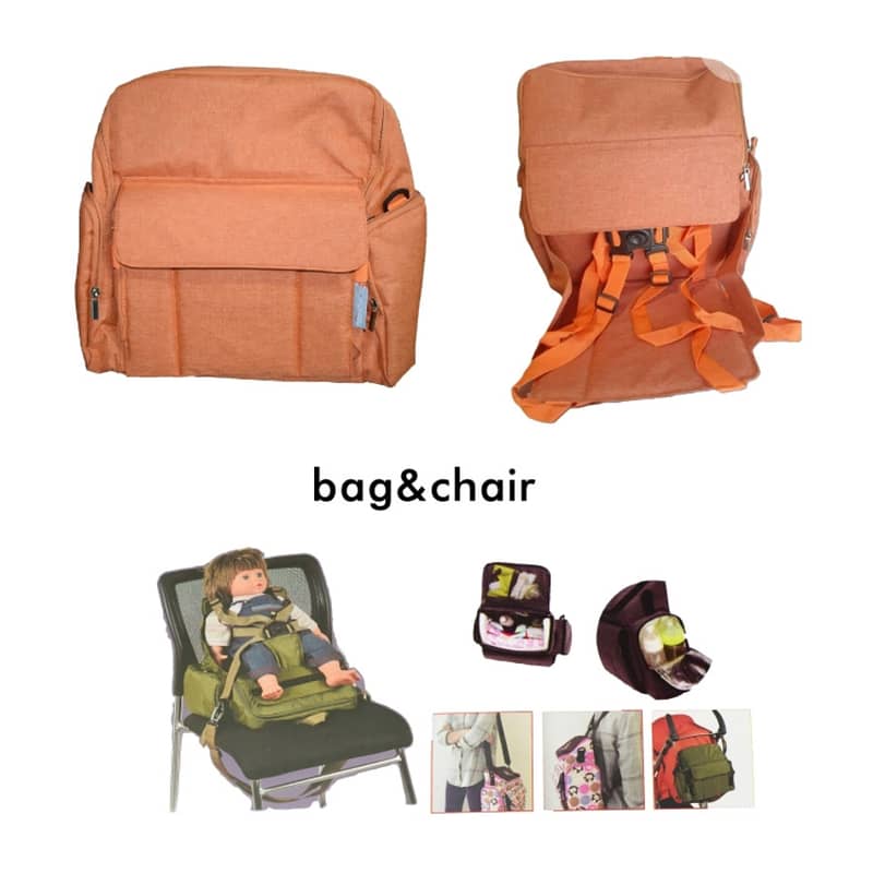 2 In 1 Mommy Bag and Baby Chair - حقيبة أمومة 2 في 1 + كرسي طفل 1