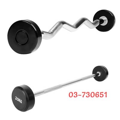 life fitness fixed rubber barbell