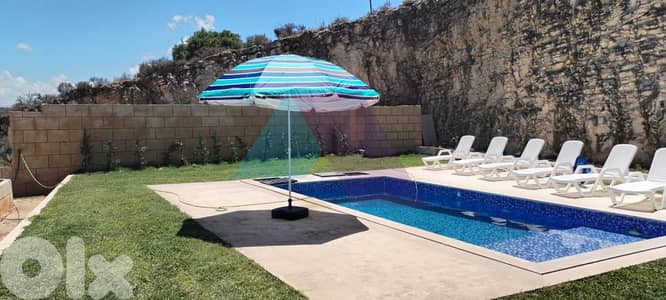 3 bedroom furnished+terrace/garden+pool+view 4sale in Batroun -البترون