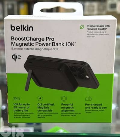Belkin boostcharge pro magnetic power bank 10k 15w qi2 black