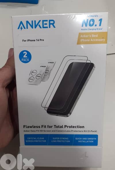 Anker Easy Fit HD Screen And Camera Lens Protectors kit (2-pack)