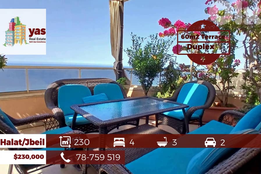 Halat/Jbeil 230m2 | 60m2 Terrace | Duplex | Panoramic Sea View | ABA 0