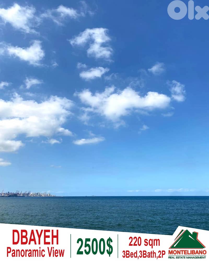 Fully Furnished 220 sqm Apartment For Rent in Dbayeh + Panoramic View 0