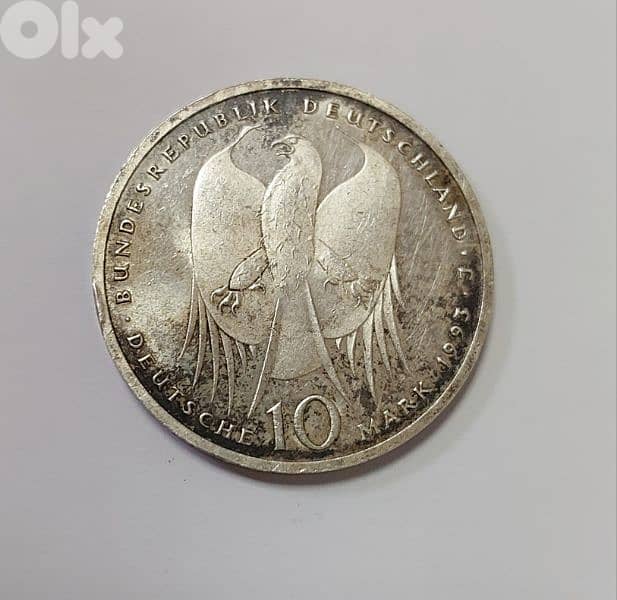 German Silver Coin 10 Marks Commemorative  the scientist Robert Koch 1