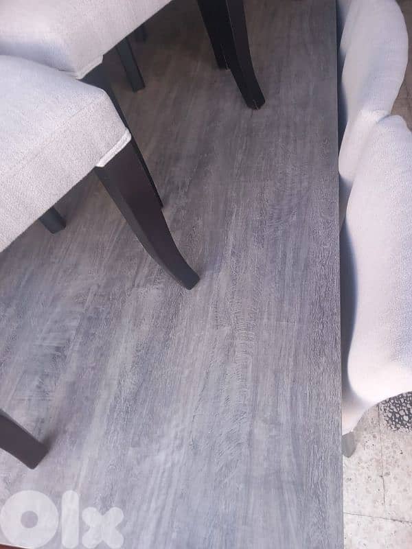 طاولة سفرة مع ست كراسي مودرن خشب لاميكا أخضر 9