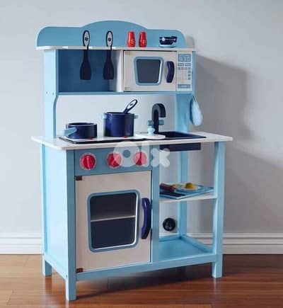 Wooden Kitchen Set With Accessories 80 x 30 x 78 CM - مجموعة مطبخ خشبي