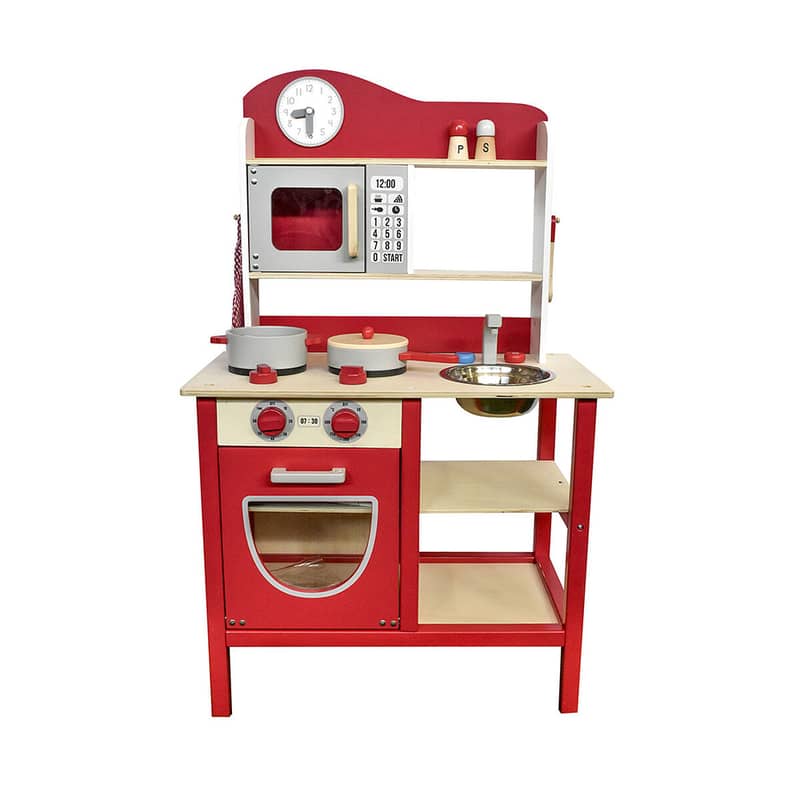 Wooden Kitchen With Accessories 54 x 30 x 89.5 CM - مجموعة مطبخ خشبي 0