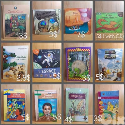 different books for sale, French Arabic English