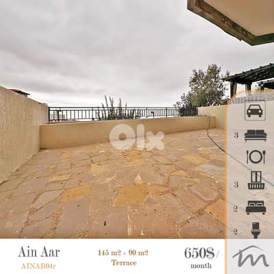 Ain Aar - Cornet Chahwan | 145m² + 90m² 2 Terraces | Calm Surroundings
