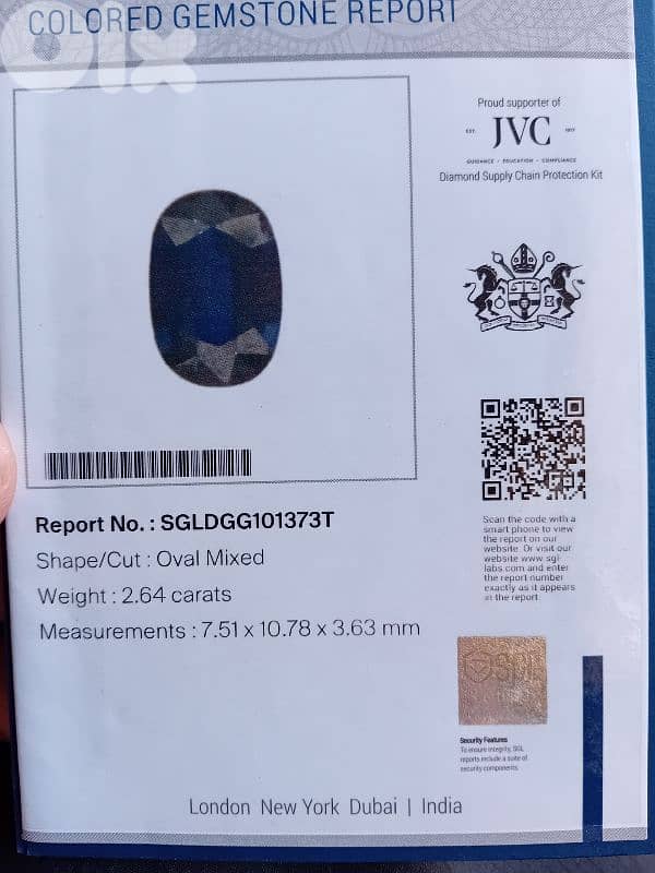 dark blue natural sapphire 2.64 ct. 650$ total 0