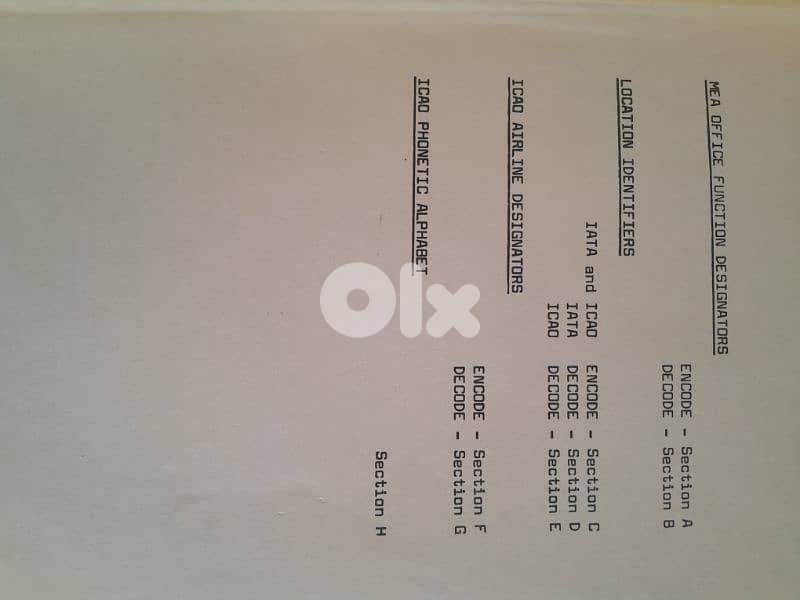 Middle east airlines code book MEA nbr. 4 1974 1