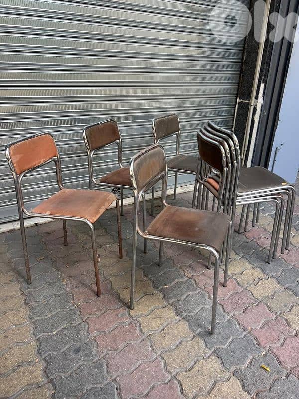 Set of 8 Bauhaus Chrome Tubular chrome chairs كراسي سفرة عدد ٨ كروم 0