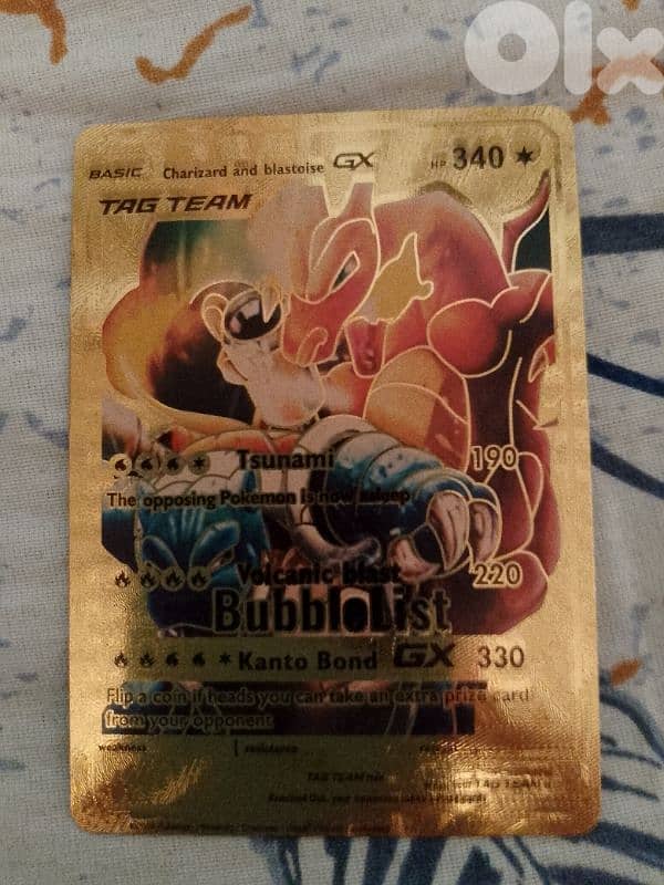 Charizard and blastoise pokemon golden card. 0