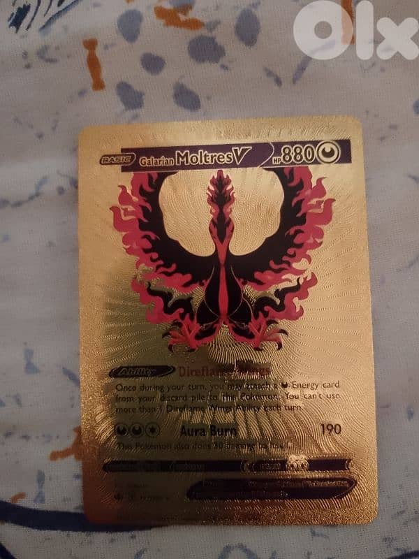 Galarian moltres pokemon golden card. 0