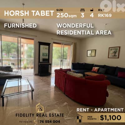 Apartment for rent in Horsh Tabet RK169 شقة للإيجار في حرش تابت