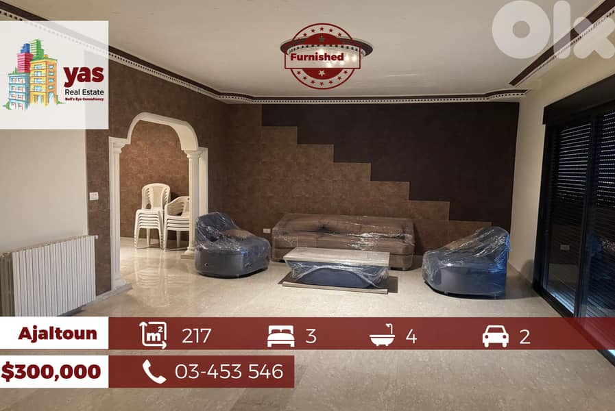 Ajaltoun 217m2 | Excellent Condition | Panoramic View | Furnished | TO 0