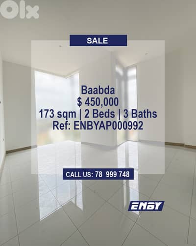 Apartment for sale in Baabda | Overlooking Open View | Band New