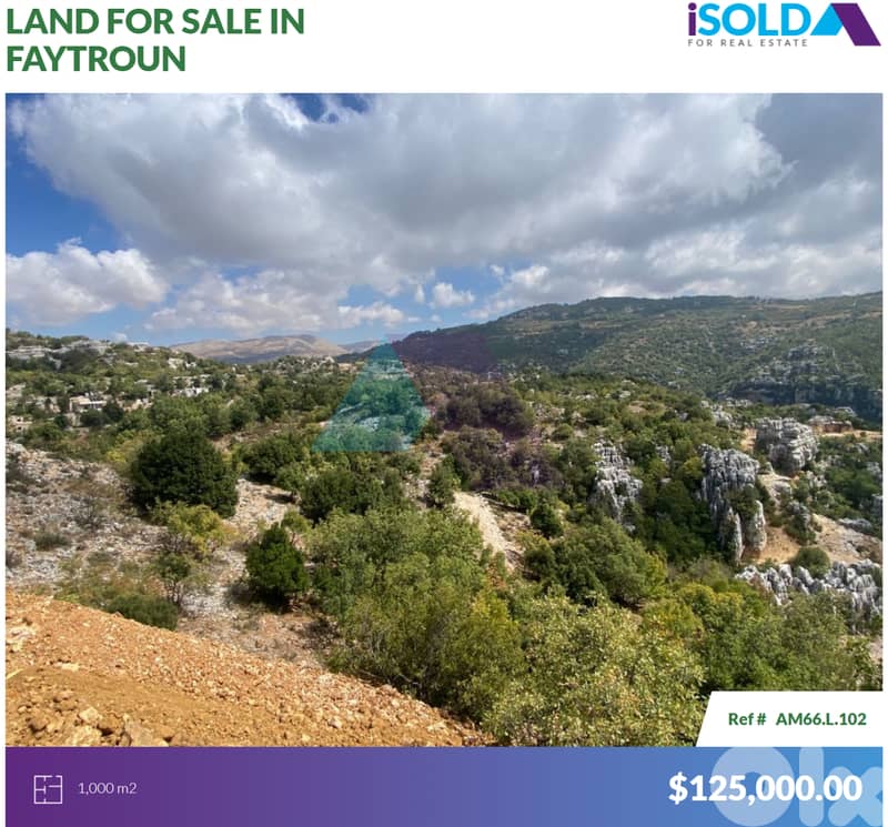 Land with Prime Location 4sale in Faytroun - أرض للبيع في فيطرون 0