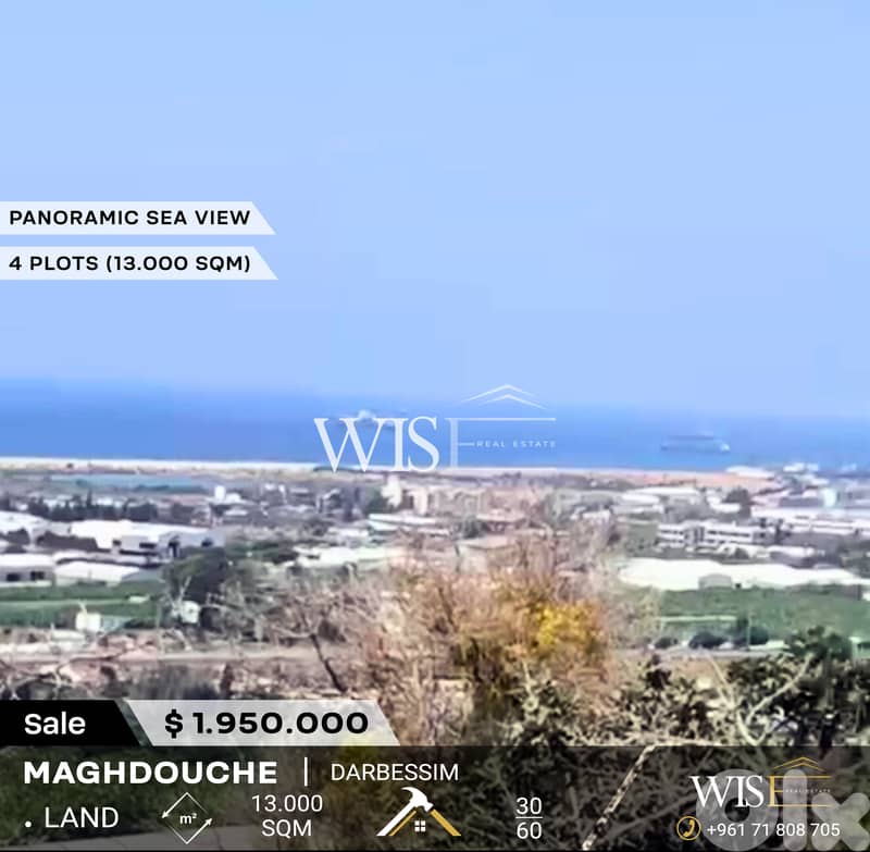 Prime 13,000 SQM 4 Plots for SALE in Maghdouche – Darbessim! 0