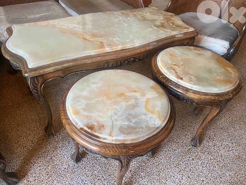 صالون  cane وتقم طاولات onix رخام ممتاز 1