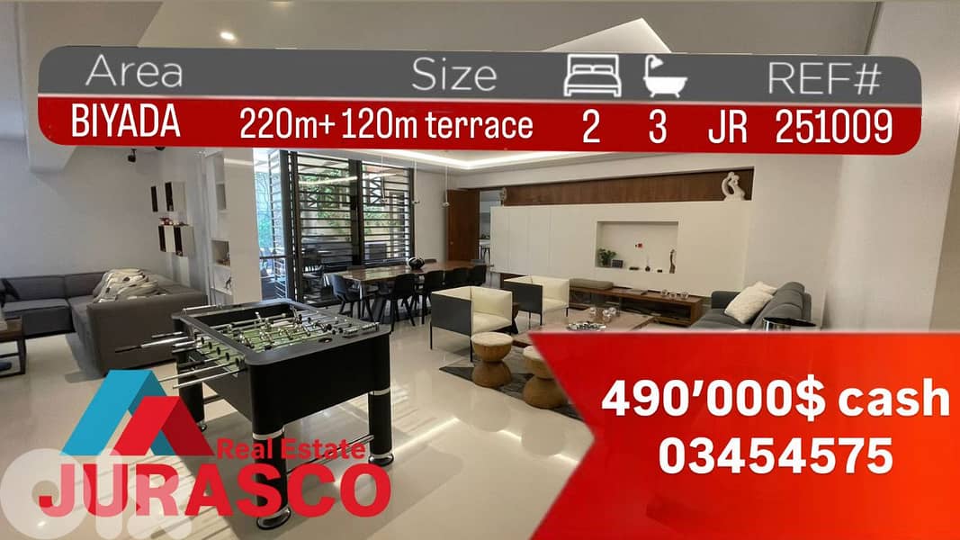 apartment in biyada 220+ 120m terrace/ شقة في البياضة ٢٢٠متر مع تراس 0