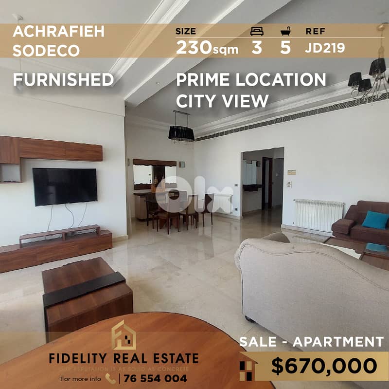 Apartment for sale in Achrafieh JD219 شقة للبيع في الأشرفية 0