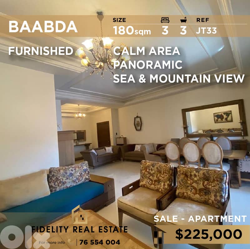 Apartment for sale in Baabda JT33 شقة للبيع في بعبدا 0