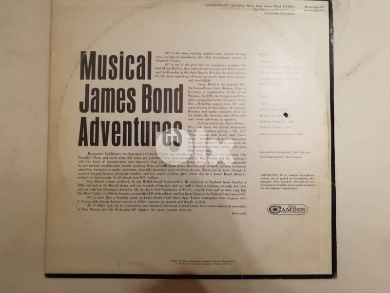 James Bond movies themes vinyl 1